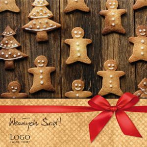 Kartka Świąteczna Boże Narodzenie z twoim logo od 4,20zł/szt. - wzór 15 kwadrat