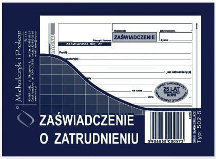 Zaświadczenie o zatrudnieniu 502-5
