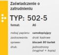 Zaświadczenie o zatrudnieniu 502-5