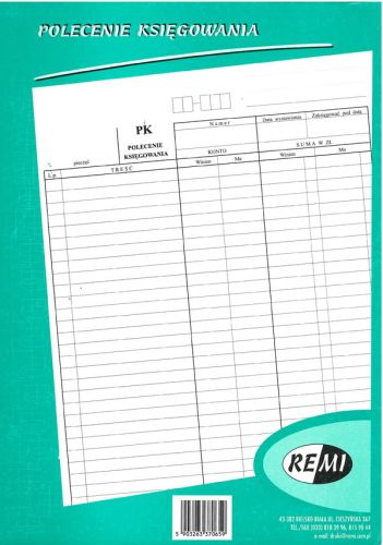  Polecenie księgowania A4