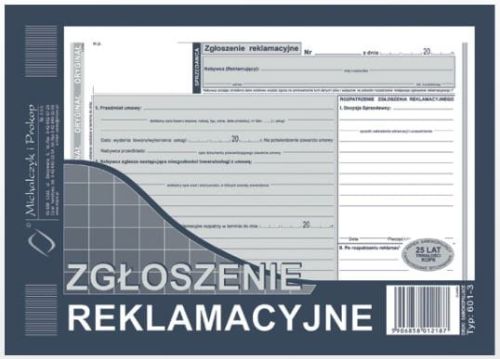Zgłoszenie reklamacyjne A5 601-3