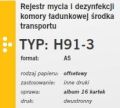 Rejestr mycia i dezynfekcji komory ładunkowej środka transportu A5 H91-3