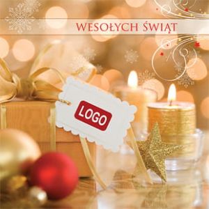Kartka Świąteczna Boże Narodzenie z twoim logo od 4,20zł/szt. - wzór 14 kwadrat