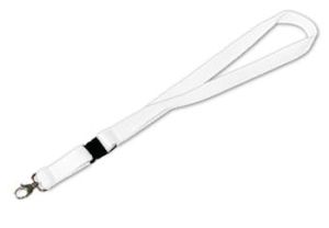 Smycz szer.2cm z zatrzaskiem i karabińczykiem biała