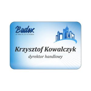 Identyfikator plastikowy błysk z nadrukiem 50x75mm