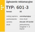 Zgłoszenie reklamacyjne A5 601-3