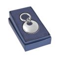 Brelok okrągły powlekany srebrem w pudełku