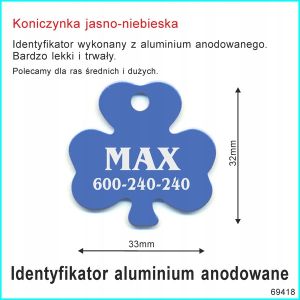 Identyfikator dla psa koniczynka 69418 niebieska
