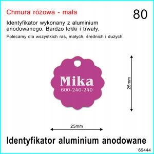 Identyfikator dla psa i kota - chmura 69444 różowa