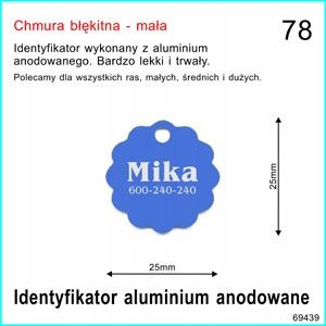 Identyfikator dla psa i kota-chmura 69439 błękitna