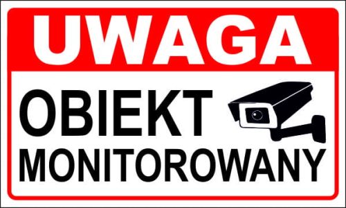 tabliczka 250x150mm , obiekt monitorowany
