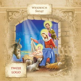 Kartka Świąteczna Boże Narodzenie z twoim logo - wzór 69 kwadrat