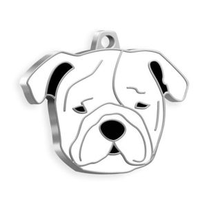 Identyfikator dla psa buldog biały 52023