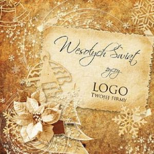 Kartka Świąteczna Boże Narodzenie z twoim logo od 4,20zł/szt. - wzór 16 kwadrat