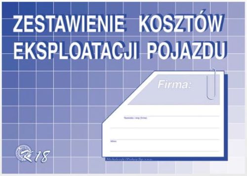 Zestawienie kosztów eksploatacji pojazdu K18