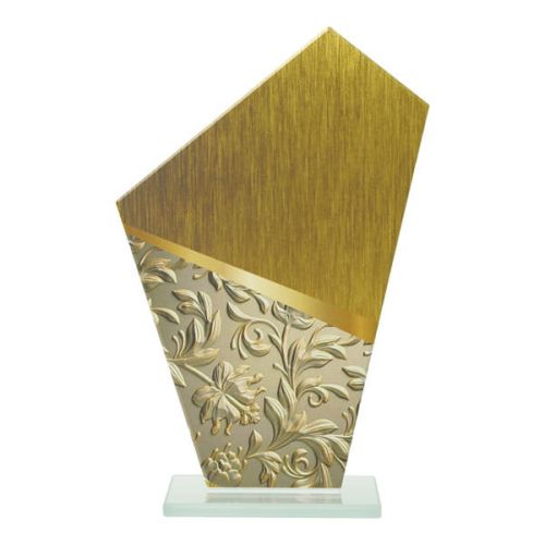 Trofeum szklane QG03 z nadrukiem, statuetka szklana
