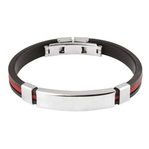 Bransoletka opaska 24075 czarno-czerwona
