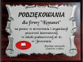 Tabliczka na podkładzie drewnianym