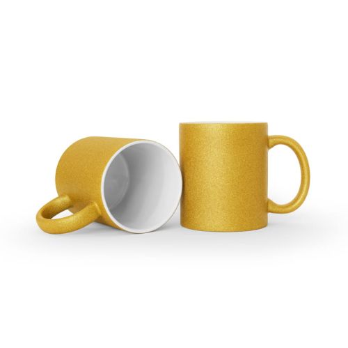 Kubek brokatowy złoty z nadrukiem