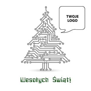 Kartka Świąteczna Boże Narodzenie z twoim logo - wzór 28 kwadrat
