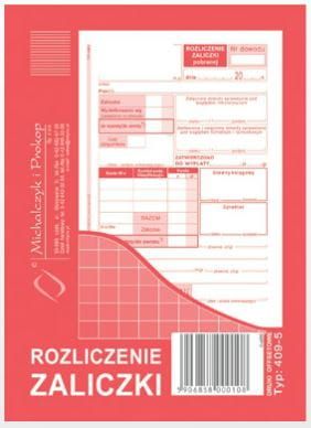 Rozliczenie zaliczki 409-5