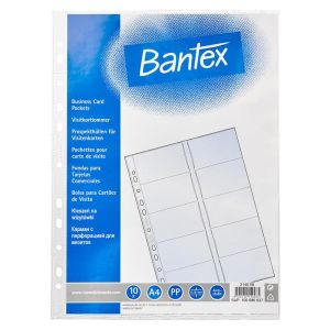 Kieszeń na wizytówki A4 Bantex 10ark. na 200 wizytówek