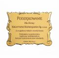 Tabliczka złota z przykładowym nadrukiem. Model tabliczki 24593. Rozmiar 200x150mm