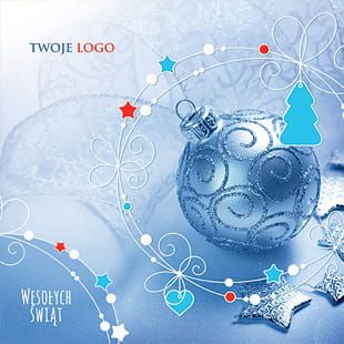 Kartka Świąteczna Boże Narodzenie z twoim logo - wzór 73 kwadrat