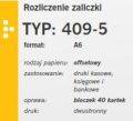 Rozliczenie zaliczki 409-5