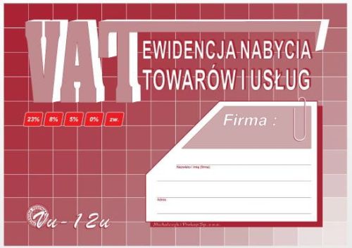 Ewidencja nabycia towarów i usług Vu-12u