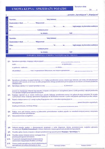 Umowa kupna-sprzedaży pojazdu A4