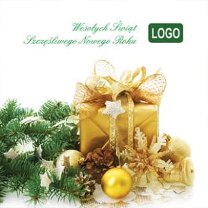 Kartka Świąteczna Boże Narodzenie z twoim logo od 4,20zł/szt. - wzór 13 kwadrat