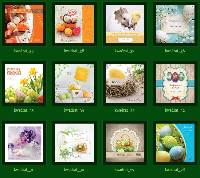 Kartka świąteczna kwadrat - Wielkanoc